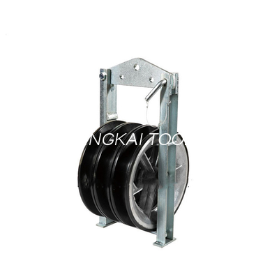 Le néoprène de Triple Aluminum Sheaves de conducteur de transmission a rayé ficeler le bloc de poulie